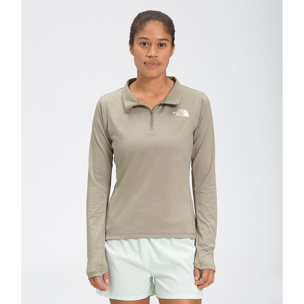 The North Face Long Sleeve Womens Australia - The North Face Riseway ½ Zip Grey (UHE-372189)